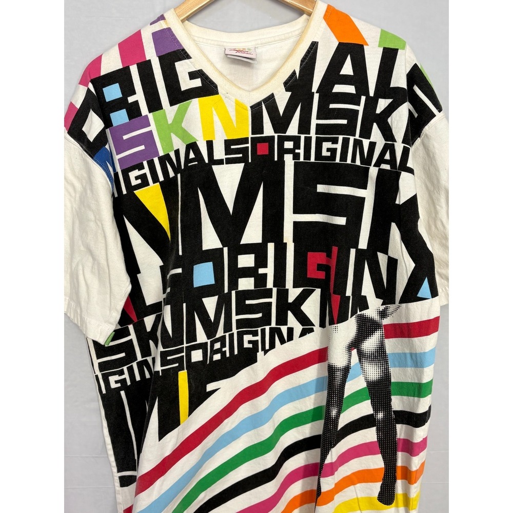 Typography Graphic T-Shirt Mens Multicolour 2XL Y2K Miskeen Originals